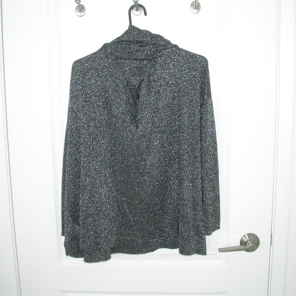 Karen Kane Evening Sweater - Black and Shiny Silver Knit - Picture 4 of 5
